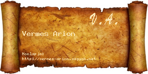 Vermes Arion névjegykártya